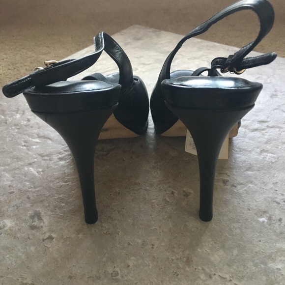 Cole Haan Black peep-toe sling-back heels NWT - Picture 2 of 6